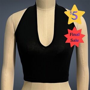 PrettyLittleThing Black Halter Top